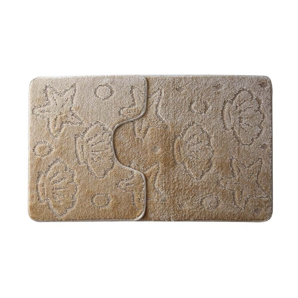 Set 2 covorase de baie Marine, culoare Maro, dimensiune 60x100 cm + 60x50 cm