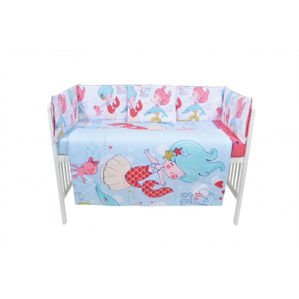 Set lenjerie patut cu 5 piese Mermaid