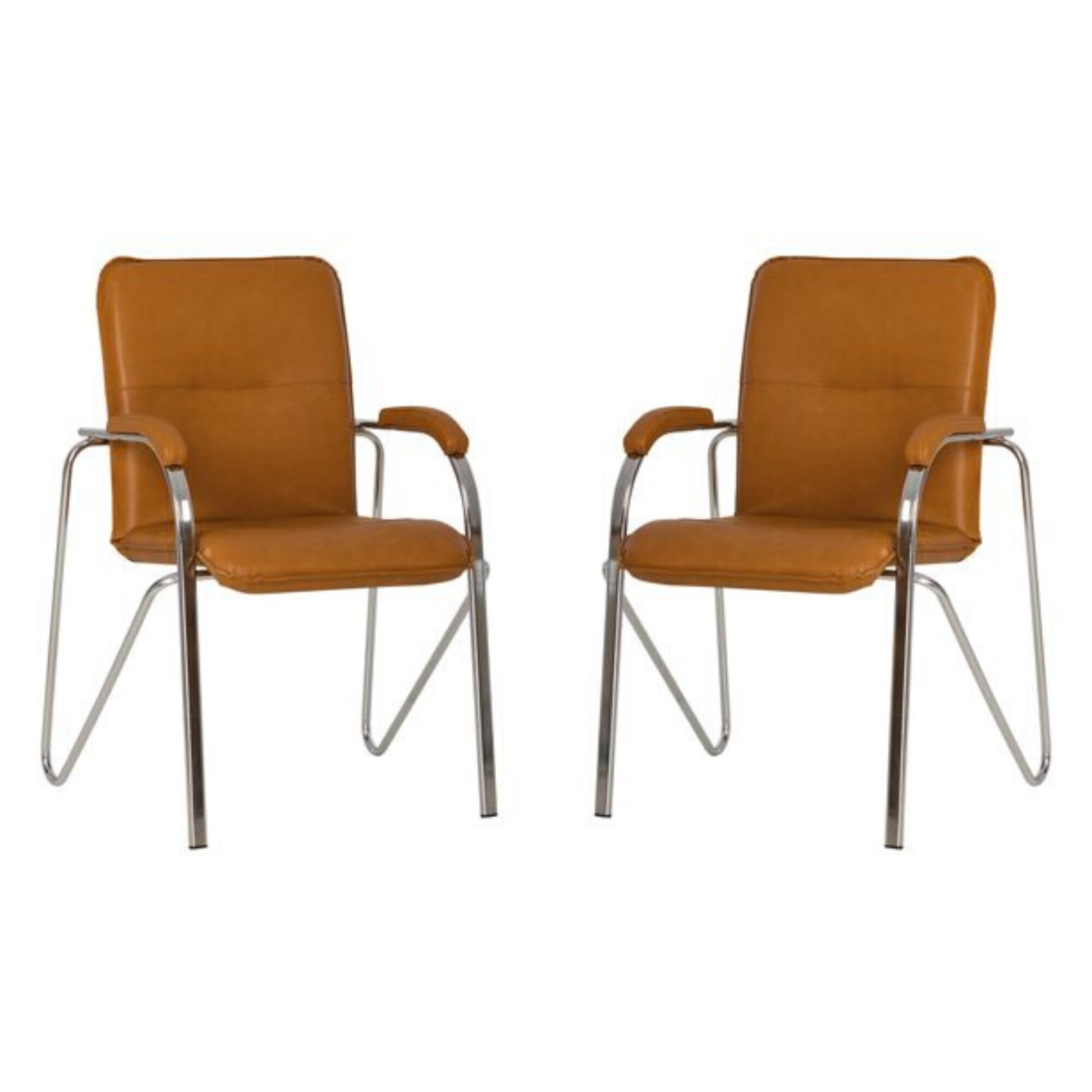 Set 2 scaune vizitator Samba Soft, Aramiu piele ecologica