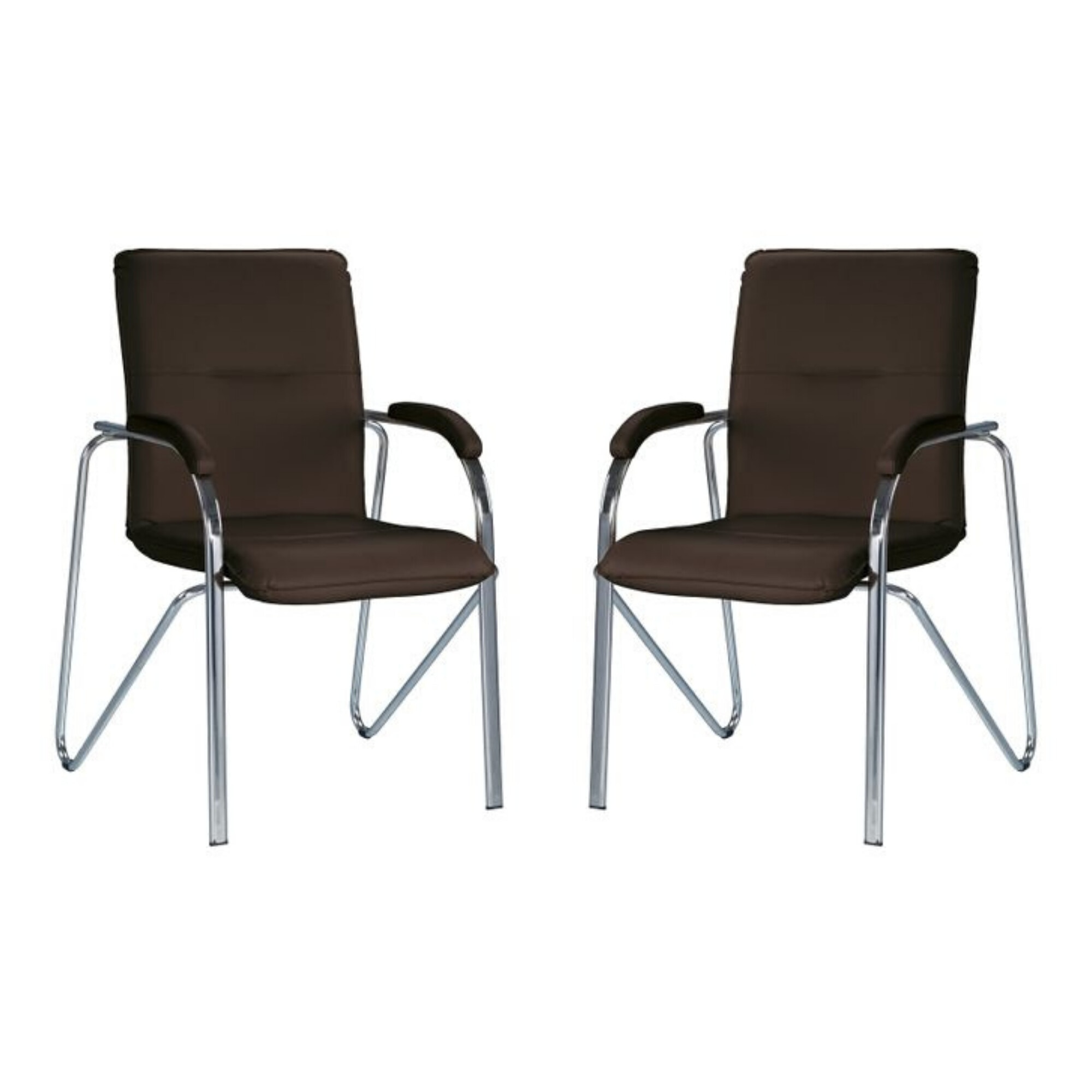 Set 2 scaune vizitator Samba Soft, Wenge piele ecologica