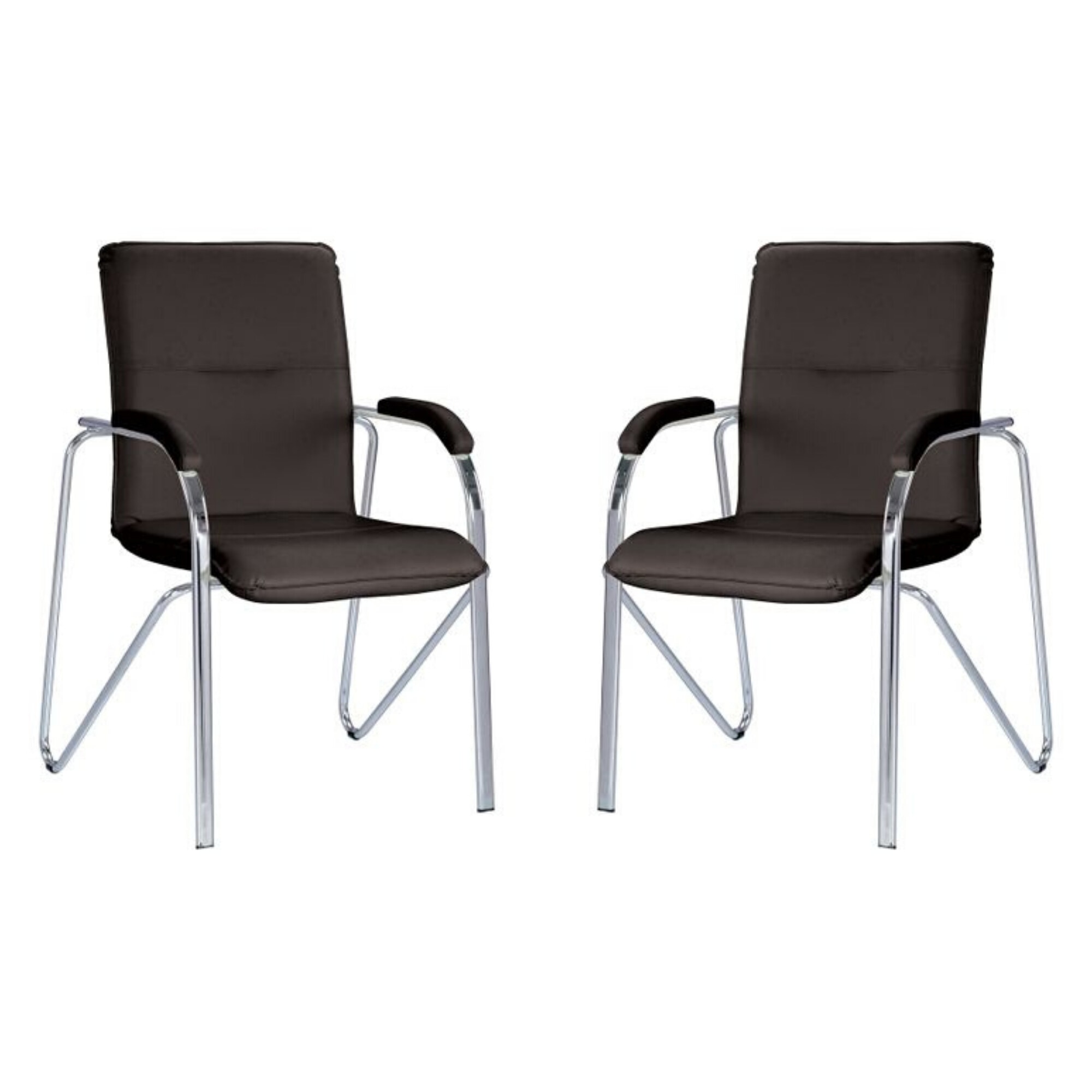 Set 2 scaune vizitator Samba Soft, Negru piele ecologica