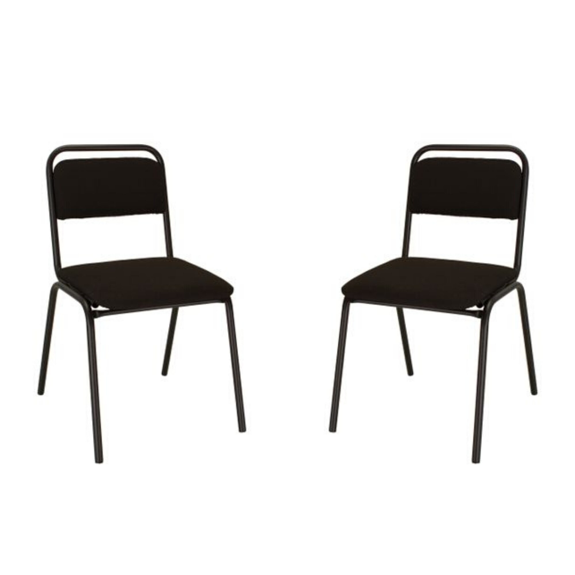 Set 2 scaune vizitator VISITOR, Negru stofa cagliari