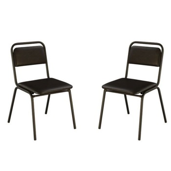 Set 2 scaune vizitator VISITOR, Negru piele ecologica Set 2 scaune vizitator VISITOR, Negru piele ecologica