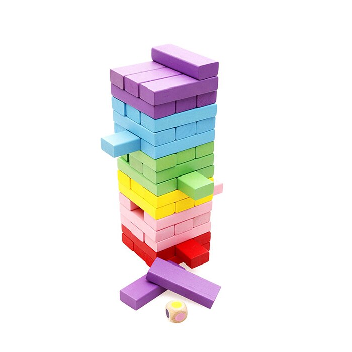 Joc Blocuri colorate educationale din lemn ecologic, 48 piese Jucarie pentru copii baby prescolari AK8316