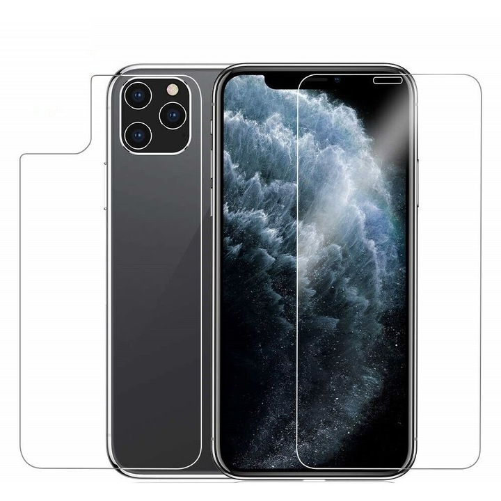 Smart műanyag védőfólia IPhone 11 Pro készülékhez, átlátszó, elöl / hátul