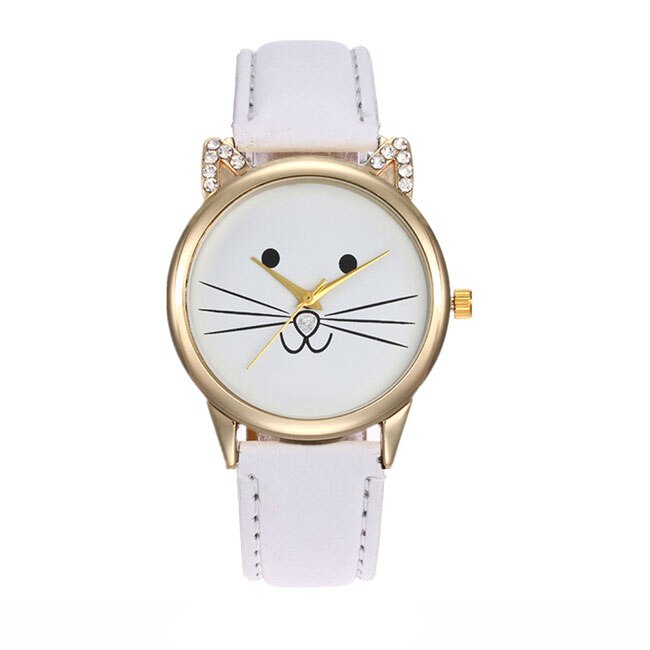 Ceas Geneva Dama Quartz Casual Elegant Alb, PN999248AB, curea din piele, afisaj Analog