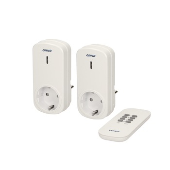 Prize wireless ORNO OR-GB-418 (GS), wireless, telecomanda, set 2 bucati, 1000W, schuko, IP20, alb Prize wireless ORNO OR-GB-418 (GS), wireless, telecomanda, set 2 bucati, 1000W, schuko, IP20, alb