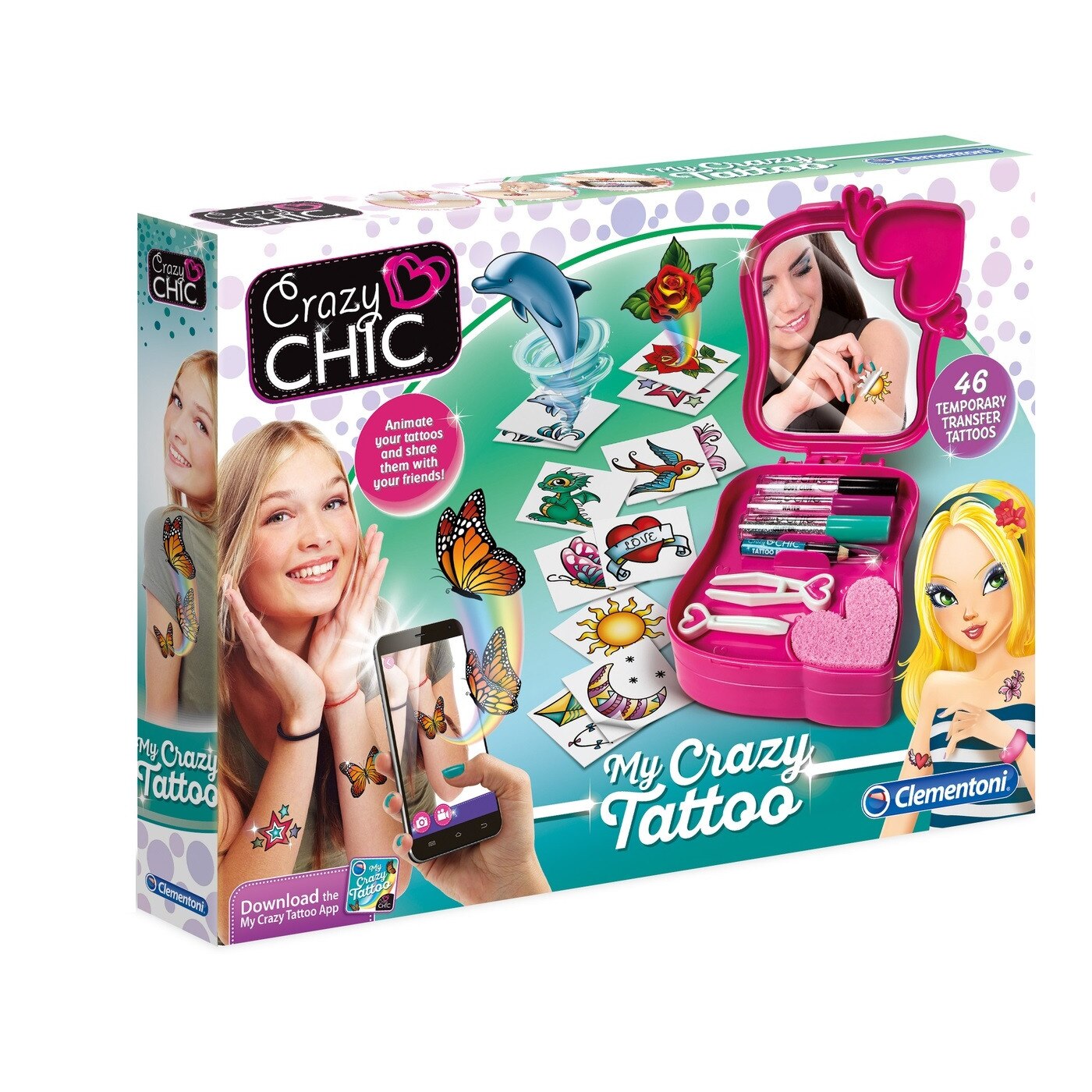 Set Tatuaje Temporare Clementoni Crazy Chic 78252