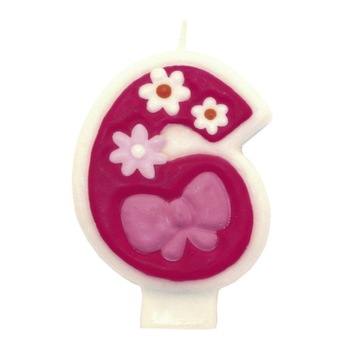 Lumanare aniversara pentru tort, cifra 6, AMS020 Lumanare aniversara pentru tort, cifra 6, AMS020