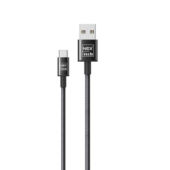 Cablu de date / incarcare NEX TECH PREMIUM Type C 1m Transfer date Incarcare Sincronizare Flexibil Compatibilitate Universala Negru Cablu de date / incarcare NEX TECH PREMIUM Type C 1m Transfer date Incarcare Sincronizare Flexibil Compatibilitate Universala Negru