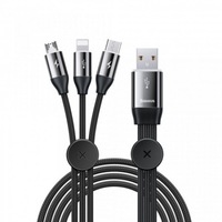 cablu de date 3 in 1  baseus usb - micro usb  lightning  usb type c 35a 1m black camlt-fx01 imagen 37_0_
0