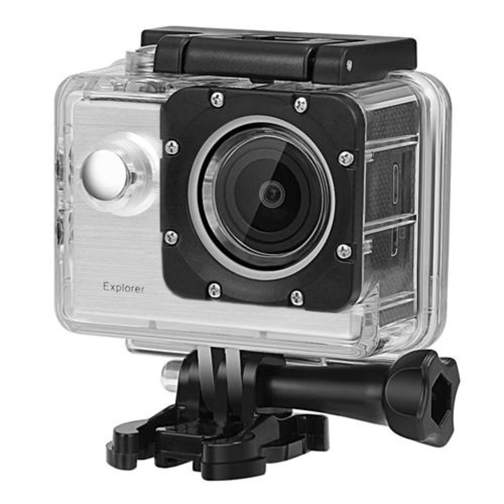 Спортна видеокамера, Sports, 4K, Wi-fi, водоустойчивост, Action Camera, Silver