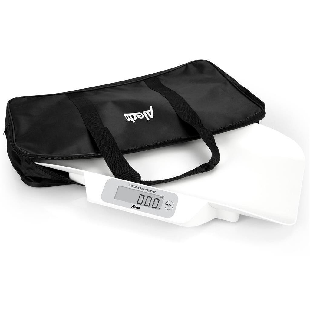 Cantar digital baby cu geanta, Alecto, Alb