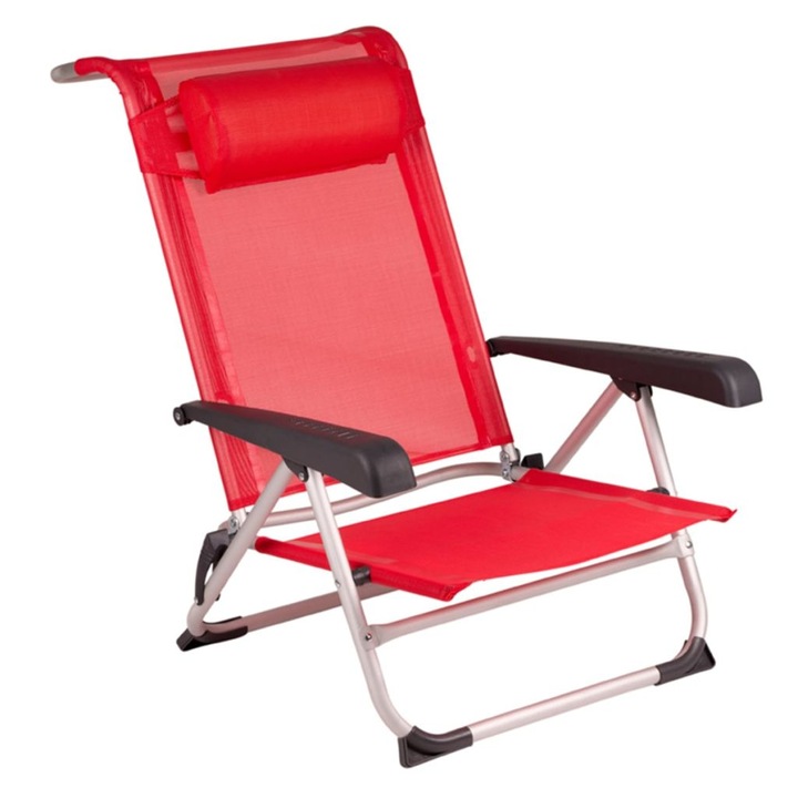 Плажен къмпинг стол Bo-Camp, алуминий, червен, 61х61х79 см