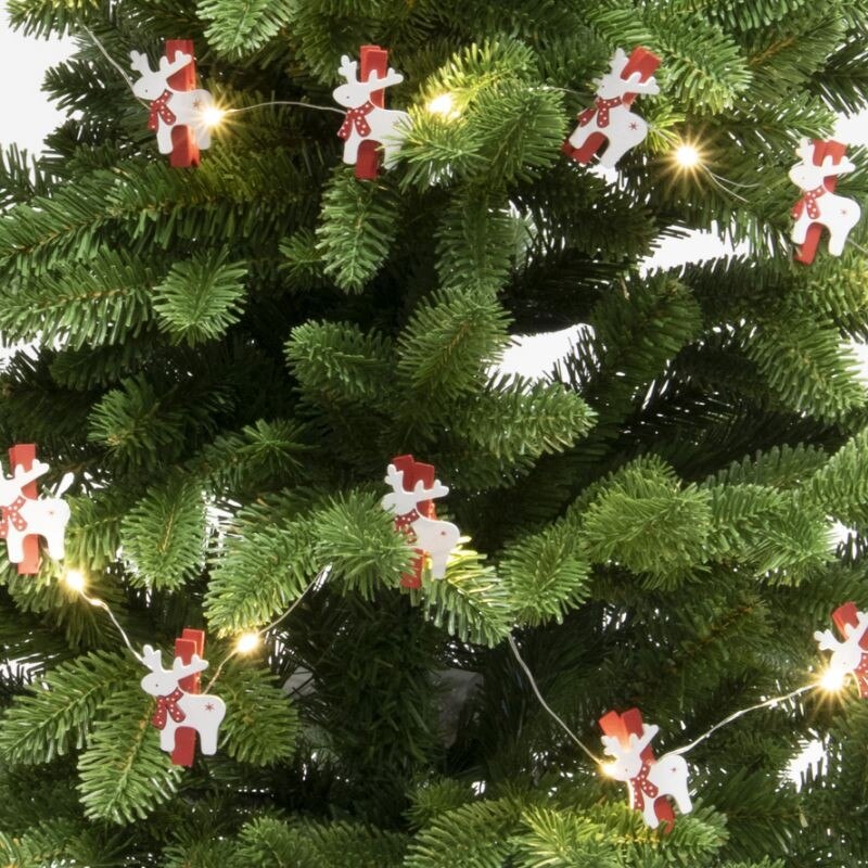 Instalatie interior 20 microLED-uri, Home, decor reni, 1.9 m, prindere clema, baterii