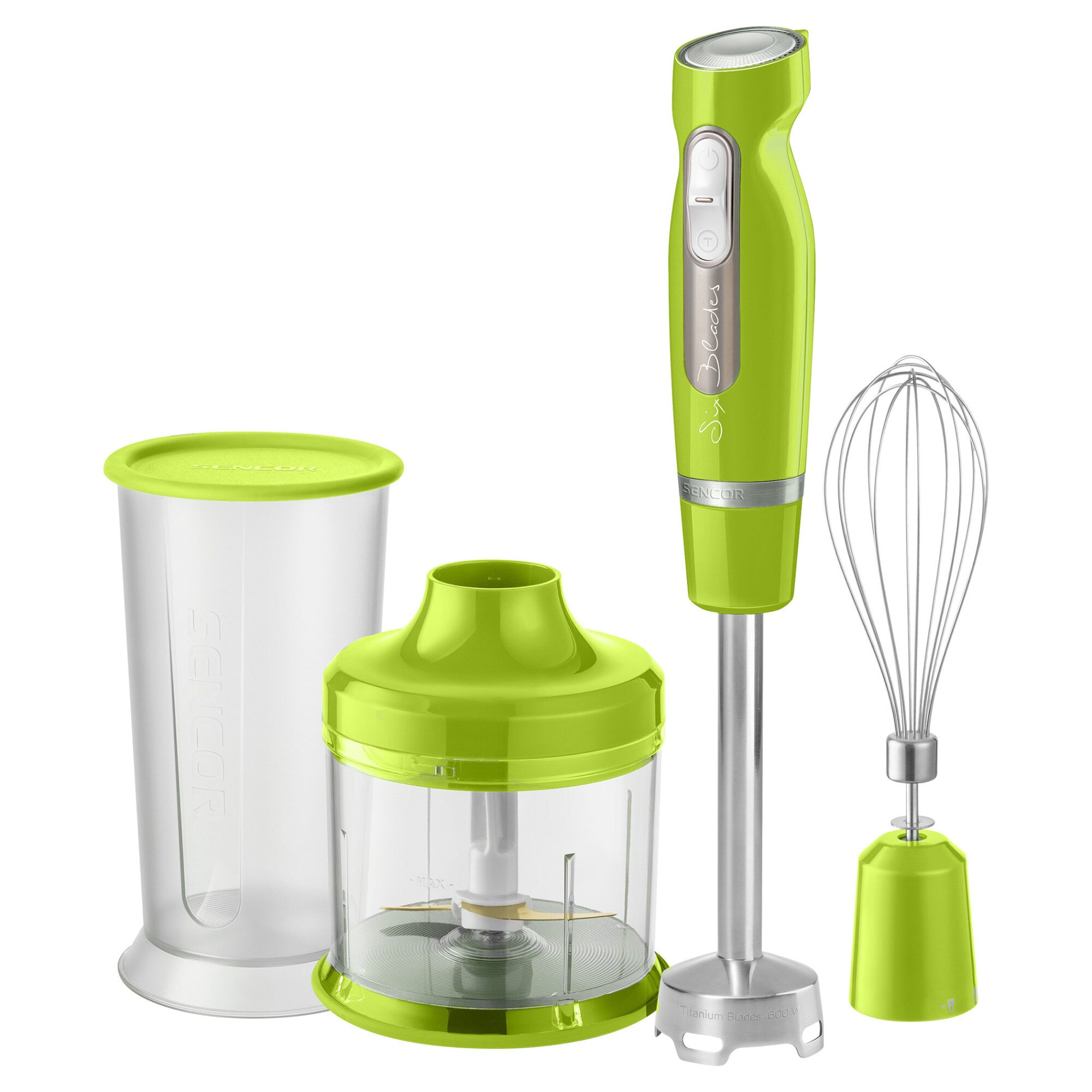 Blender de mana Sencor SHB 4461GR, 1000 W, 25 trepte de viteza, 6 lame Titanium, verde