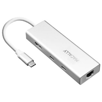 Hub pentru conectarea de la USB-C la HDMI, Ethernet, 2 x USB-C, 2 x USB 3.0, Macally UCDock 4K USB-C multiport, argintiu Hub pentru conectarea de la USB-C la HDMI, Ethernet, 2 x USB-C, 2 x USB 3.0, Macally UCDock 4K USB-C multiport, argintiu