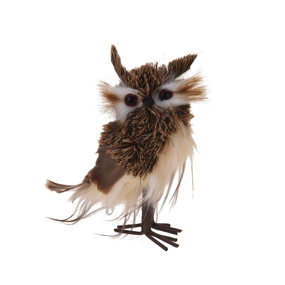 Figurina, bufnita de plus, pene maro, inaltime 15 cm