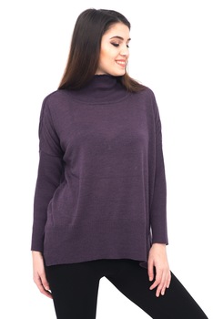 Pulover, Carmen Grigoriu, cu guler, Mov Pulover, Carmen Grigoriu, cu guler, Mov