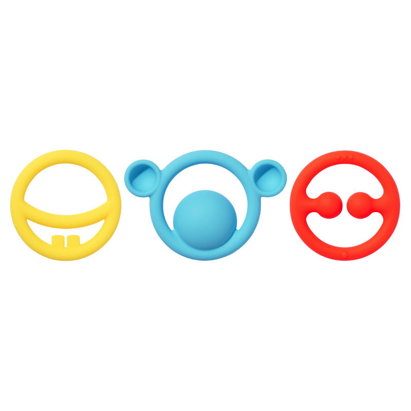 Set 3 inele de dentitie multisenzoriale in culori vii, Nigi-Nagi-Nogi
