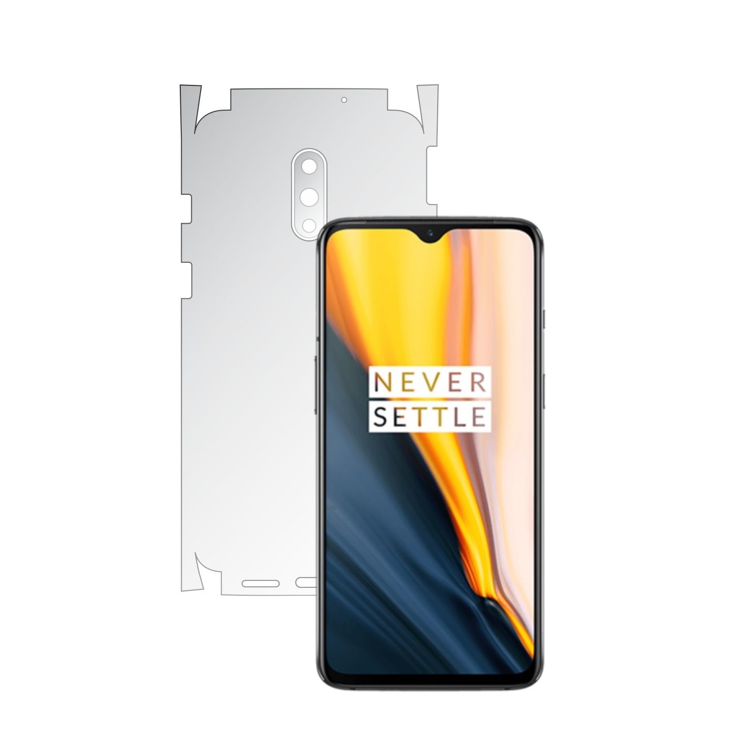 Folie Protectie Spate Invisible Skinz HD pentru OnePlus 7 - Folie Siliconica Ultra-Clear cu taiere 360 Cut pentru Carcasa Spate si Laterale, Skin Adeziv Transparent, Edge to Edge Full Case Cover