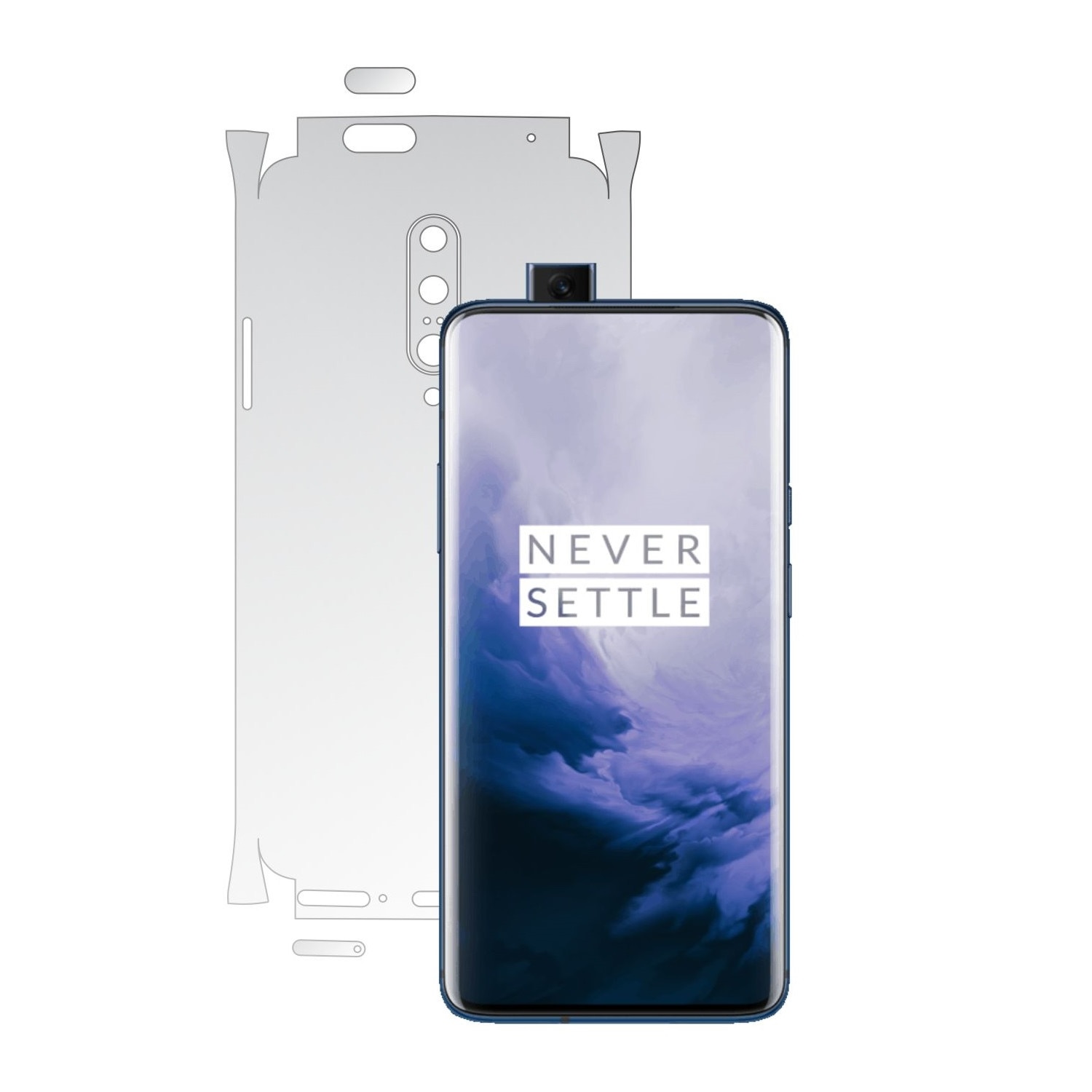 Folie Protectie Spate Invisible Skinz HD pentru OnePlus 7 Pro, (5G) - Folie Siliconica Ultra-Clear cu taiere 360 Cut pentru Carcasa Spate si Laterale, Skin Adeziv Transparent, Edge to Edge Full Case Cover
