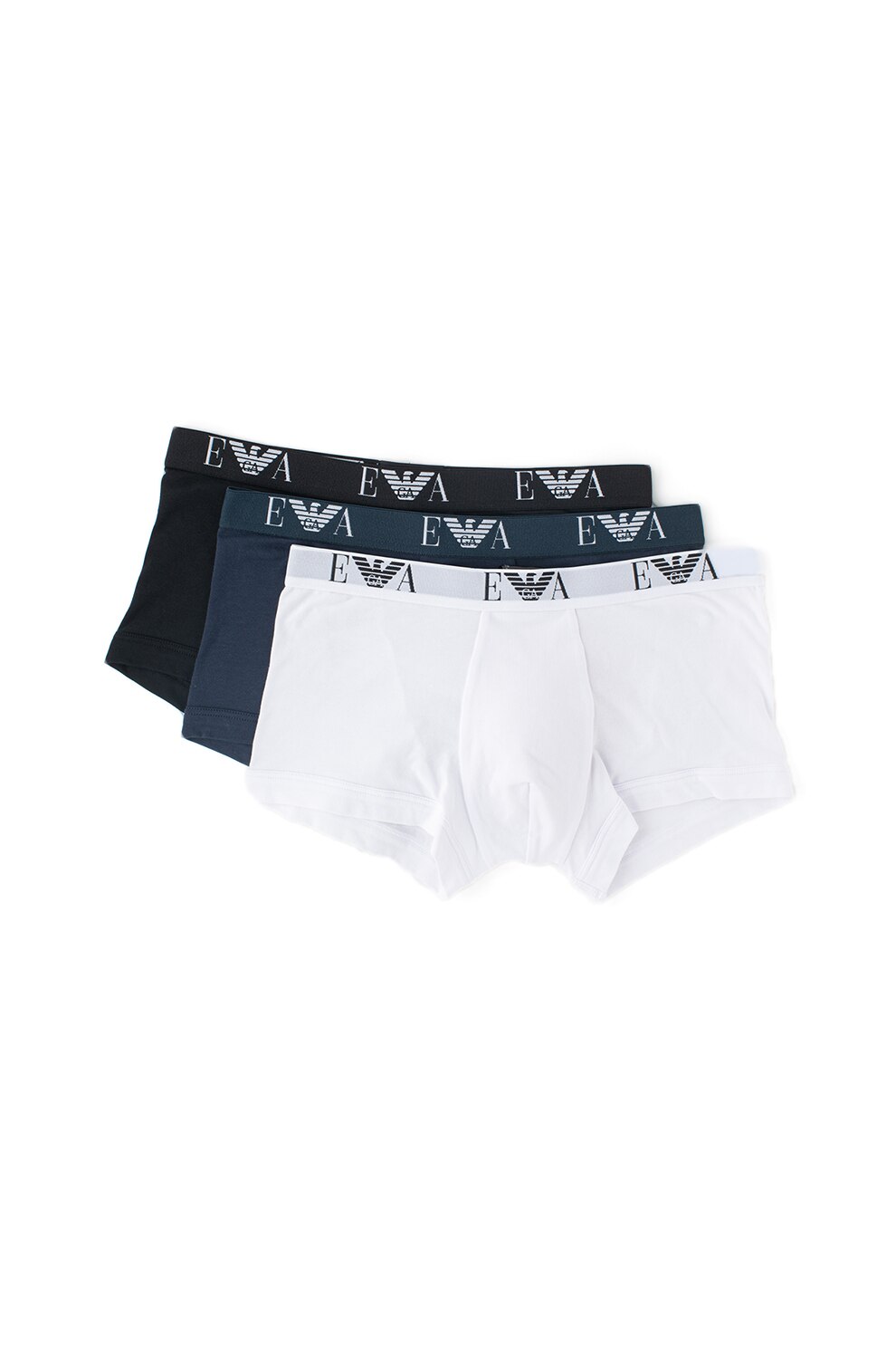 Emporio Armani Underwear, Set de boxeri - 3 perechi, Alb/Negru/Bleumarin