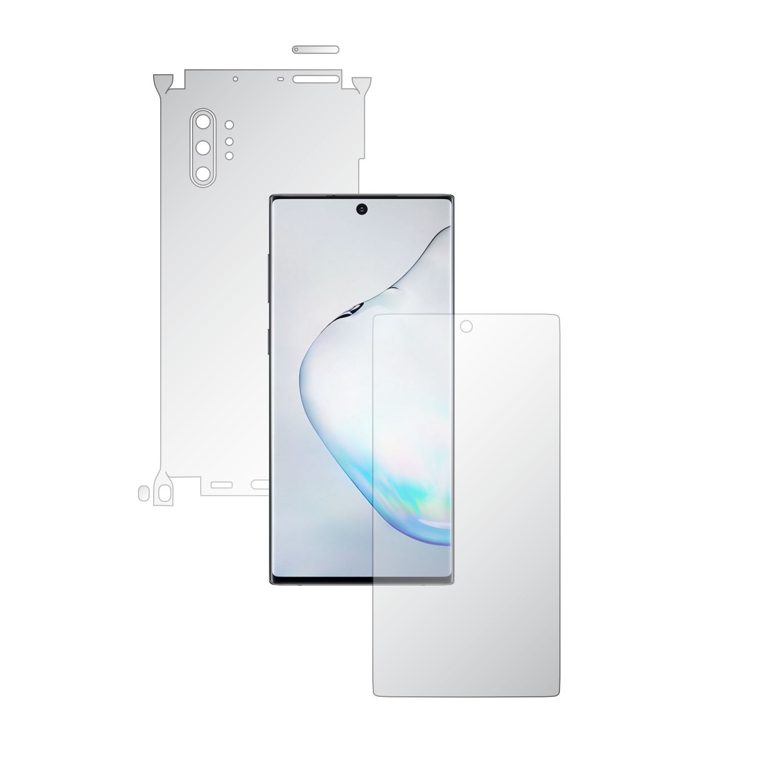 Folie Full Body Invisible Skinz HD pentru Samsung Galaxy Note 10+ Plus (5G) - Folie Protectie Siliconica Ultra-Clear cu taiere 360 Cut pentru Ecran, Carcasa Spate si Laterale, Skin Adeziv Transparent