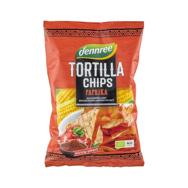 Tortilla chips cu ardei eco Bio Dennree 125 g