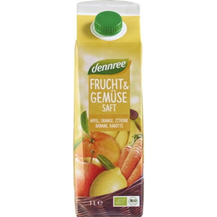 Suc galben de fructe si legume bio, 1L, Dennree