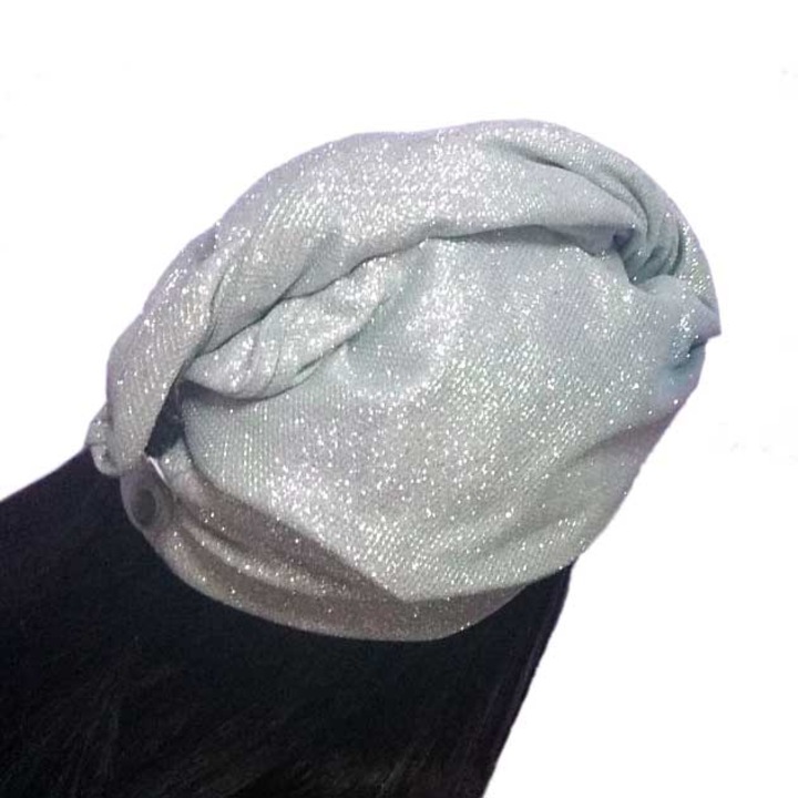 Аксесоар за коса Headknot, Сребро-брокат, луксозно трико