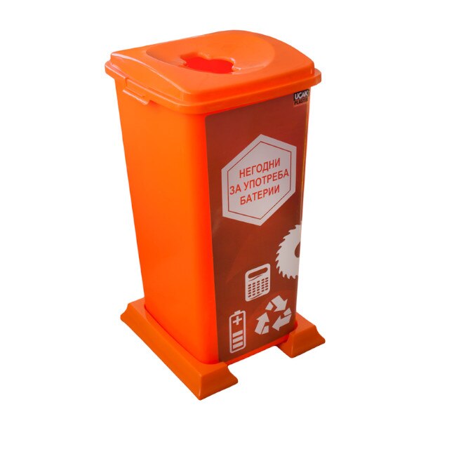 Cos gunoi ICIKALA PROFI pentru colectare selectiva 70L culoare orange