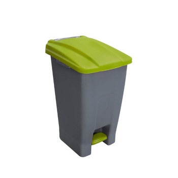 Cos gunoi ICIKALA PROFI pentru colectare selectiva cu pedala si roti 70L culoare verde Cos gunoi ICIKALA PROFI pentru colectare selectiva cu pedala si roti 70L culoare verde
