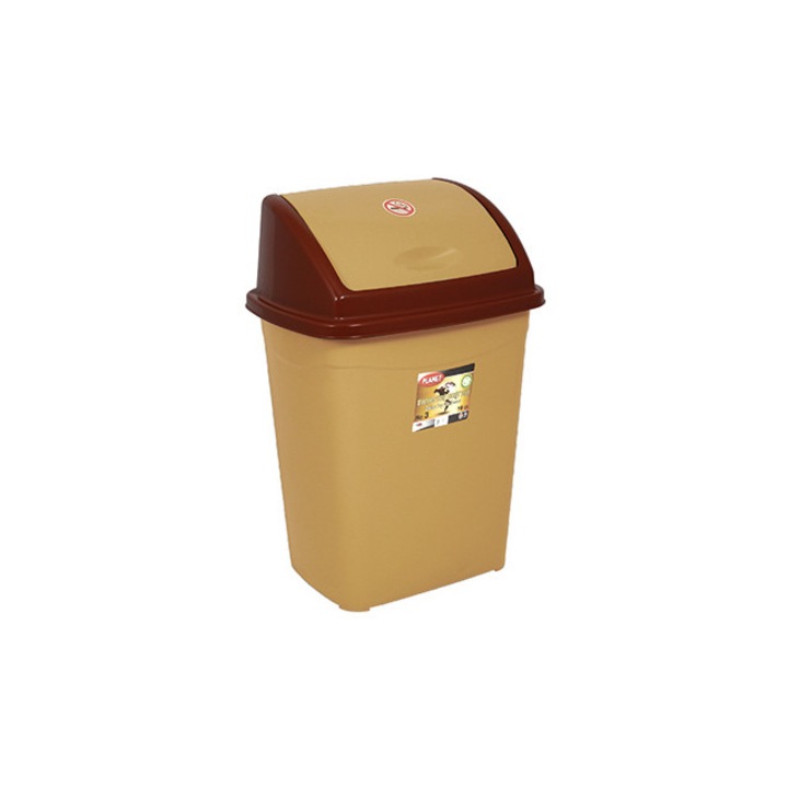 Cos RAKI ICIKALA PROFI pentru gunoi cu capac batant 50L N-5 culoare bej maro