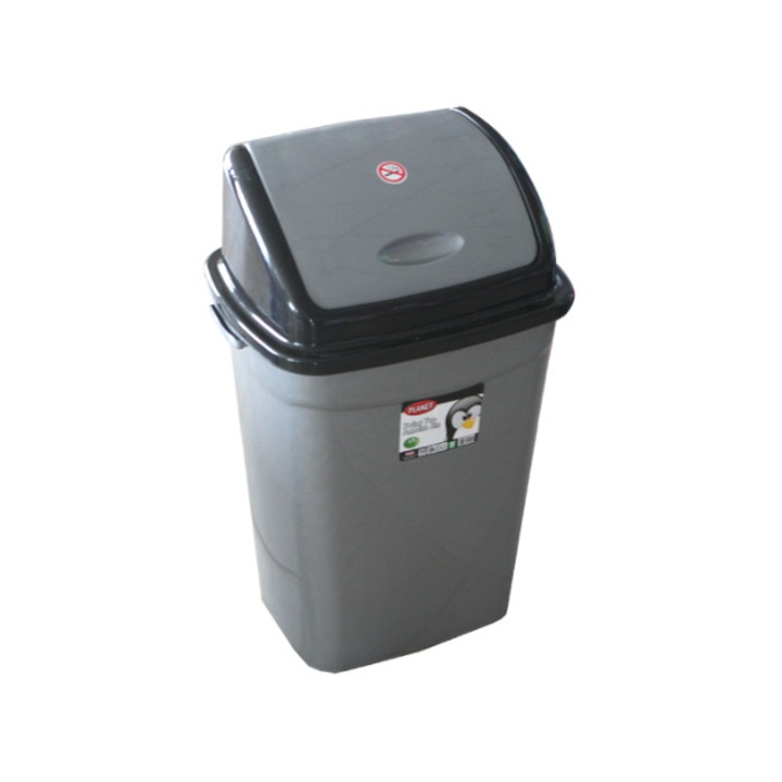 Cos ICIKALA PROFI pentru gunoi cu capac batant 50L N-5 culoare gri