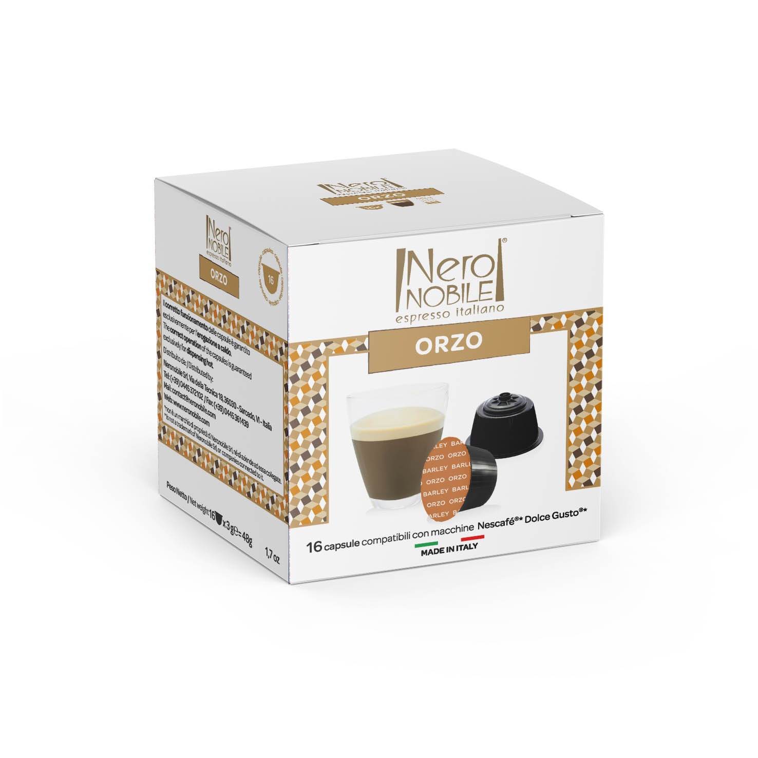 Capsule Orzo Nero Nobile, 16 bucati Compatibile Dolce Gusto, 50 g 