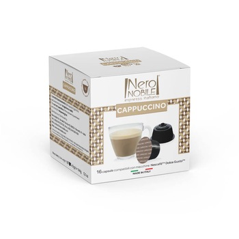 Capsule Cappuccino Nero Nobile, 16 bucati Compatibile Dolce Gusto, 144 g Capsule Cappuccino Nero Nobile, 16 bucati Compatibile Dolce Gusto, 144 g