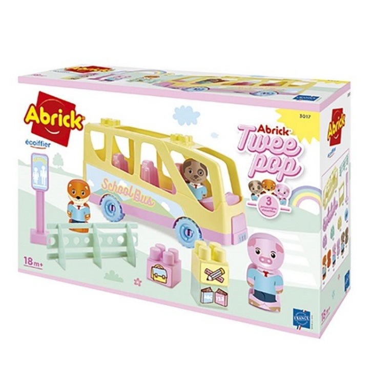 Ecoiffier Abrick Twee Pop iskolabusz játékszett