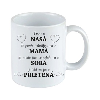 Cana personalizata, ceramica, alba, pentru nasa, cod1912 Cana personalizata, ceramica, alba, pentru nasa, cod1912