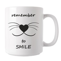 cana personalizata ceramica cu mesaj motivational remember to smile pentru cafea ceai sau cadou pentru ea si el alba 325 ml imagen 33_0_
0