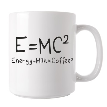 Cana personalizata, Ceramica, cu mesaj motivational, Teorema cafelei, pentru cafea, ceai sau cadou, pentru ea si el, Alba, 325 ml Cana personalizata, Ceramica, cu mesaj motivational, Teorema cafelei, pentru cafea, ceai sau cadou, pentru ea si el, Alba, 325 ml