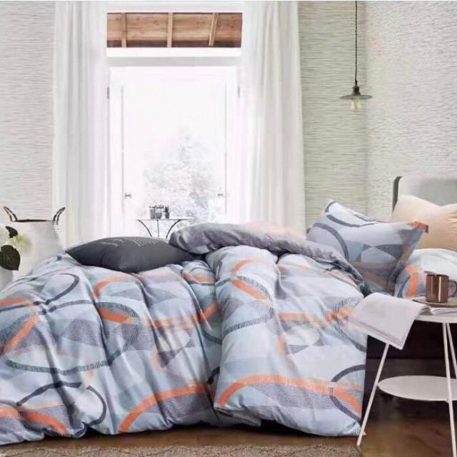 Lenjerie Finet Satinat - 6 Piese - Pat 2 Persoane - Multicolor - FNJ-44