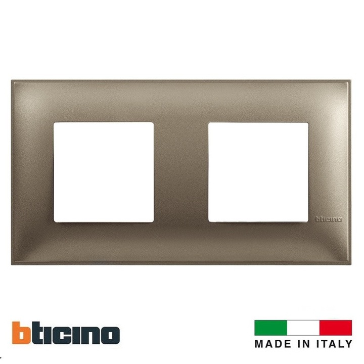 Dekoratív keret dupla Bticino Classia, Titanium R4802M2TM