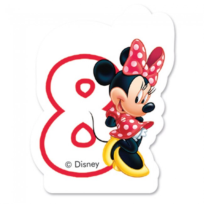 Lumanare aniversara pentru tort, cifra 8, Disney Minnie, MINNIE084