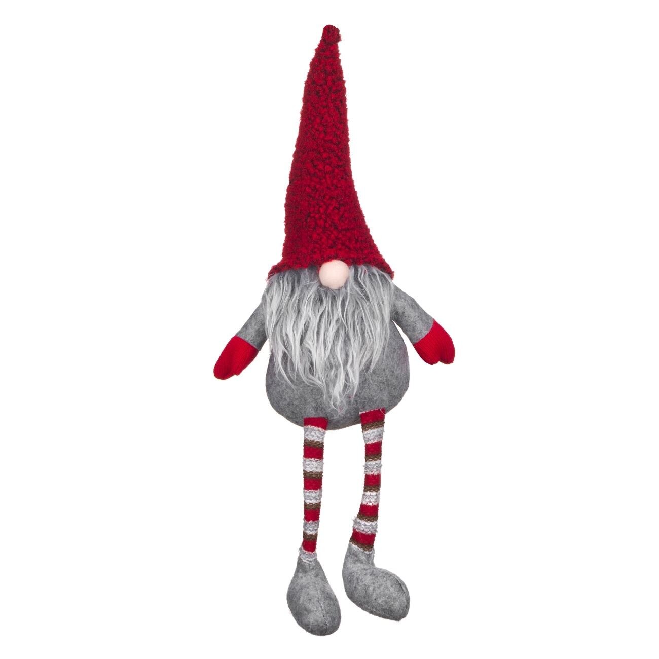 Figurina decorativa, model mos craciun cu picioare lungi, 53 cm, multicolor