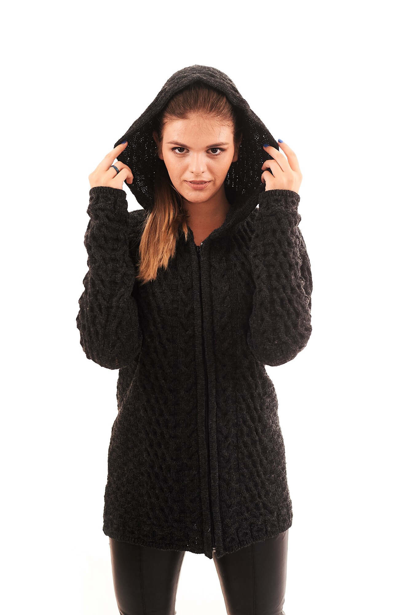 Jacheta cu fermoar, Carmen Grigoriu, Gri inchis