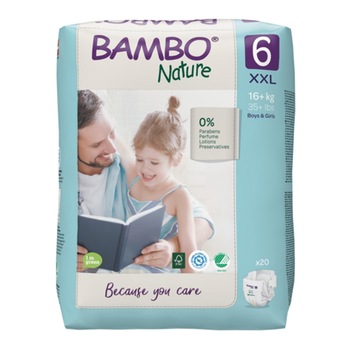 Scutece Ecologice Bambo Nature, marime 6, 16+ kg, 20 bucati Scutece Ecologice Bambo Nature, marime 6, 16+ kg, 20 bucati