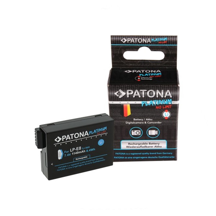Acumulator Patona Platinum 1300mAh compatibil Canon LP-E8 LP-E8+ pentru 550D 600D 650D 700D -1310