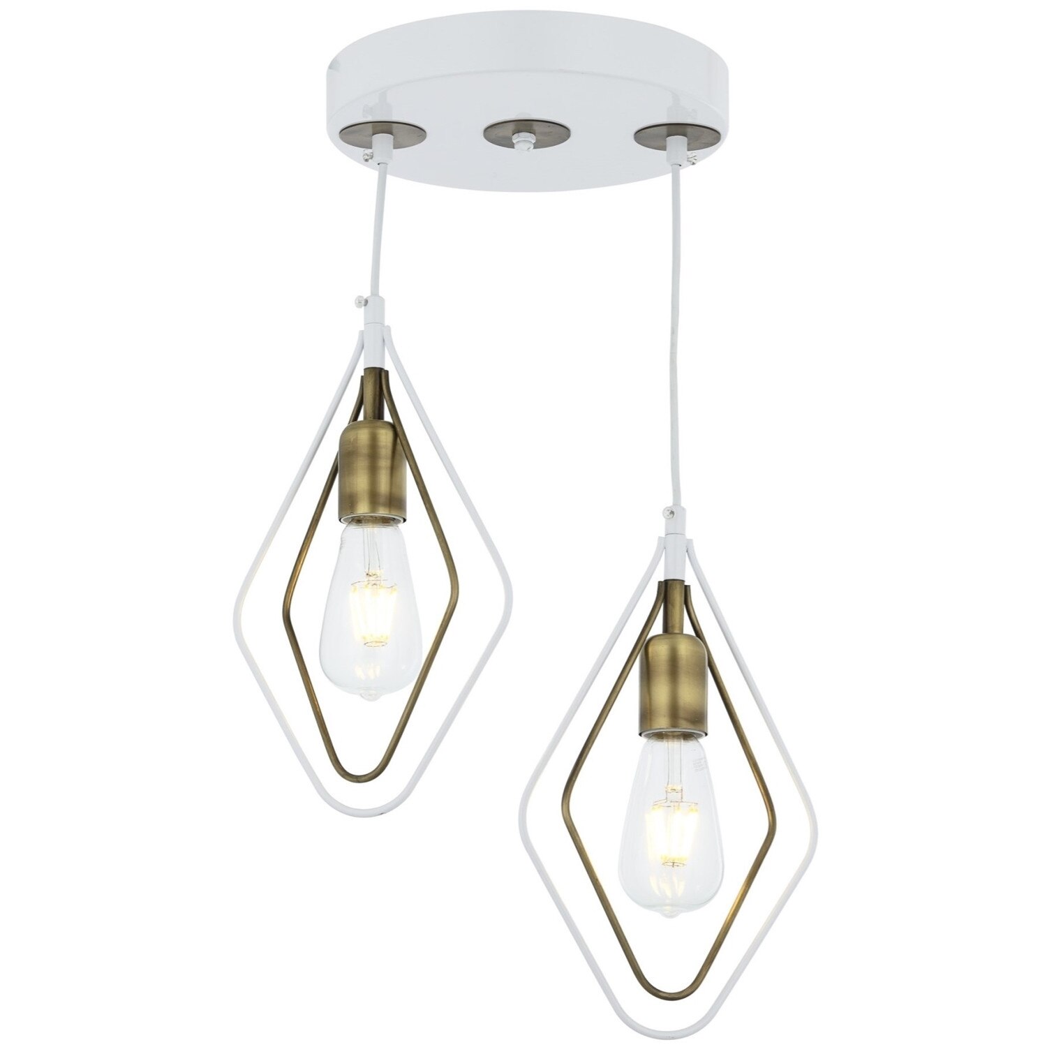 Lustra Avonni AV-65014-2T-BBY, 2x 60 W ,E27, Alb/Antique