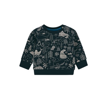 Pulover copii, Noppies, cu imprimeu iarna, Adams, negru Pulover copii, Noppies, cu imprimeu iarna, Adams, negru